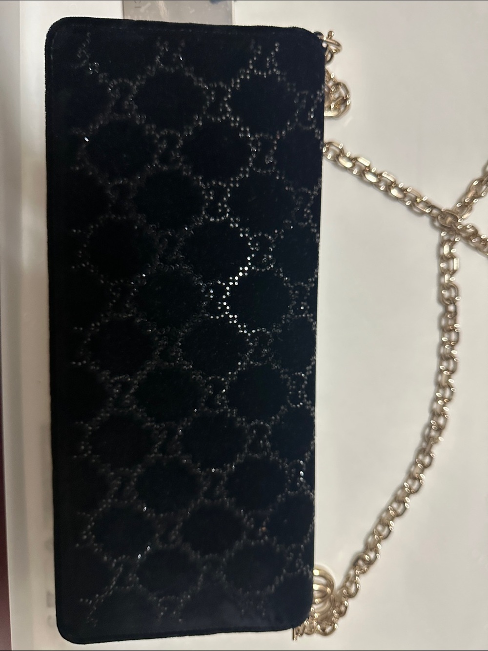 Black Gucci Logo Velvet Bag